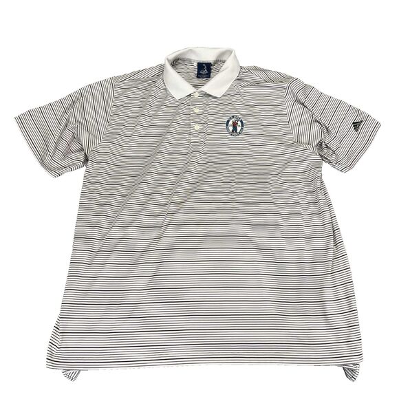Adidas Polo Men’s 2XL Striped Golf Shirt Pinehurst US Open 2014 Climalite White - Picture 1 of 9